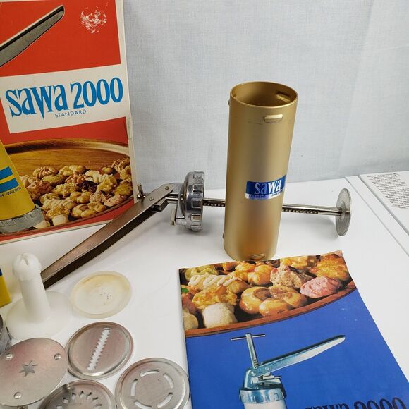 Vintage SAWA 2000 Standard Metal Cookie Press Decorator Gun With Box 1970s - Picture 6 of 16